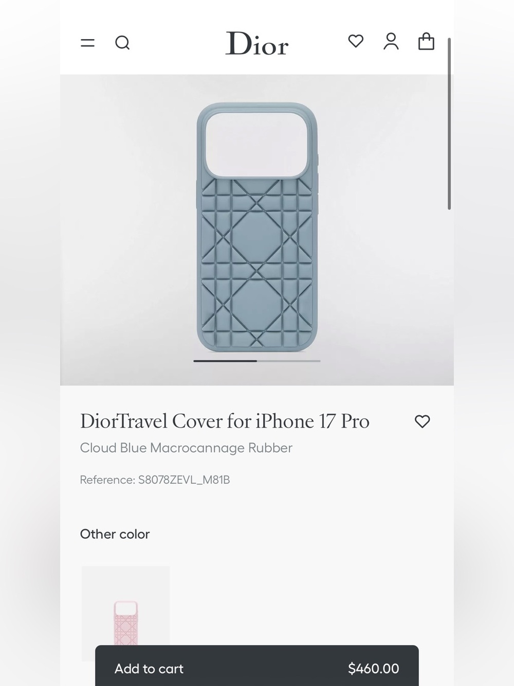 Dior Gray Blue Quilted Silicone iphone 17 pro case with Geometric Stitch Pattern